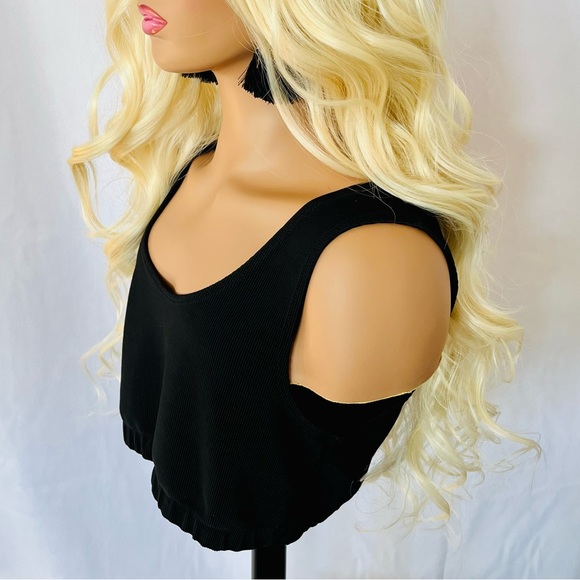 Very Pretty 28” Blonde Premium Fiber Daily Wear or Event Lace Front Wig - Picture 11 of 16